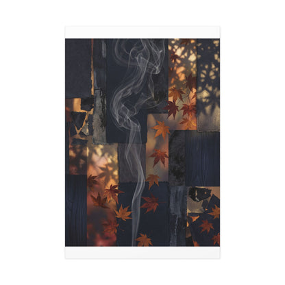 Luxurious Incense Smoke Canvas Art - Dark Texture Dark Japandi Art Print