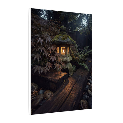 Moody Moonlit Garden Canvas Art - Shadow Zen Dark Japandi