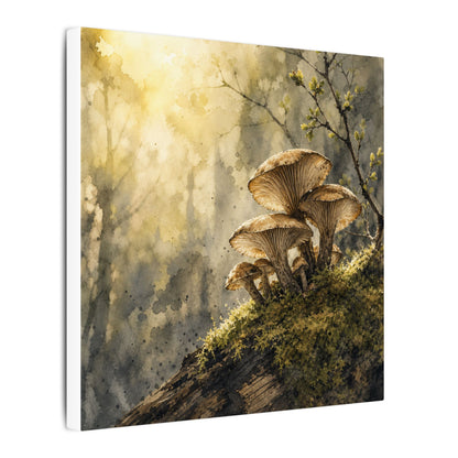 Wild Mushrooms Canvas Art | Spring Japandi Watercolor Art
