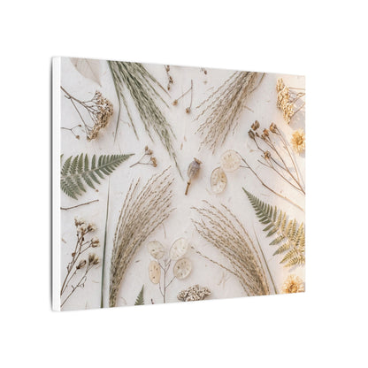 Elegant Dried Flowers Canvas Art - Japanese Pattern Japandi