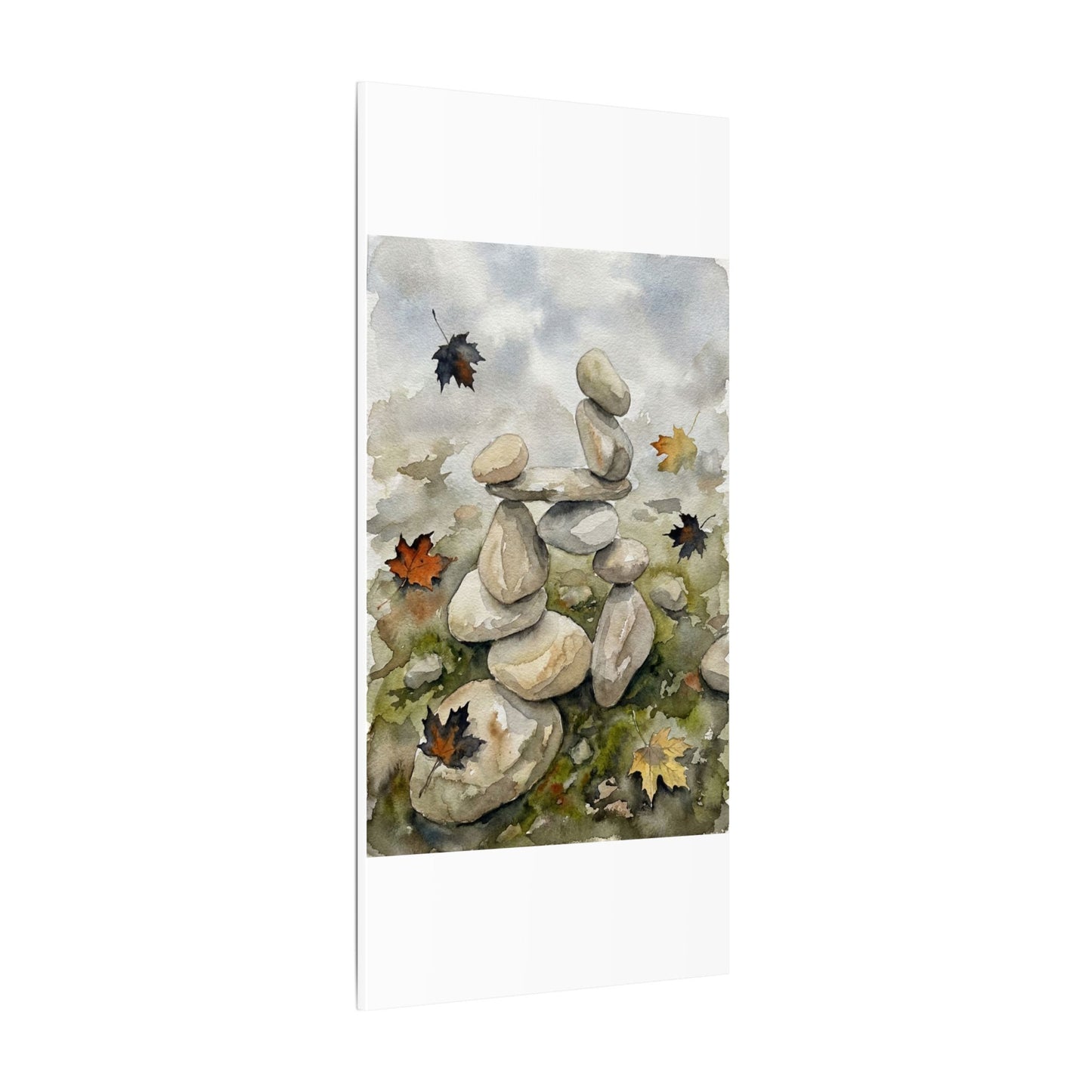 Overcast River Stones Canvas Art - Japandi Fukinsei