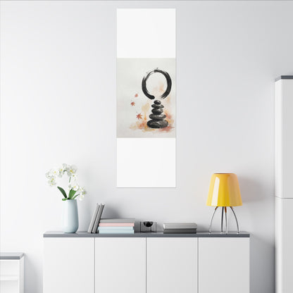 River Stones Canvas Art | Autumn Zen Enso Art