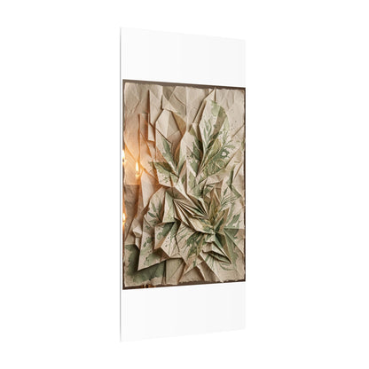 Japandi Paper Fold in Candlelight | Texture Canvas Art