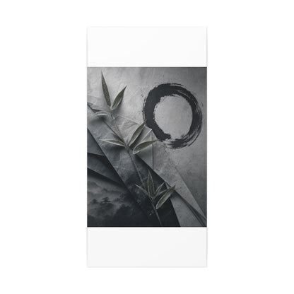 Winter Paper Fold Enso Canvas Art | Serene Decor