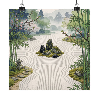 Rock Garden Spring Wall Art Print | Zen Calm Design