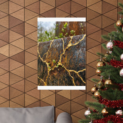 Philosophical Rust Patina Wall Art Print - Gold Repair Kintsugi