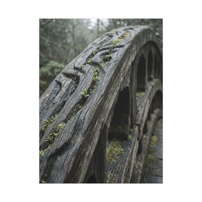 Overcast Wooden Bridge Canvas Art - Japandi Kanso