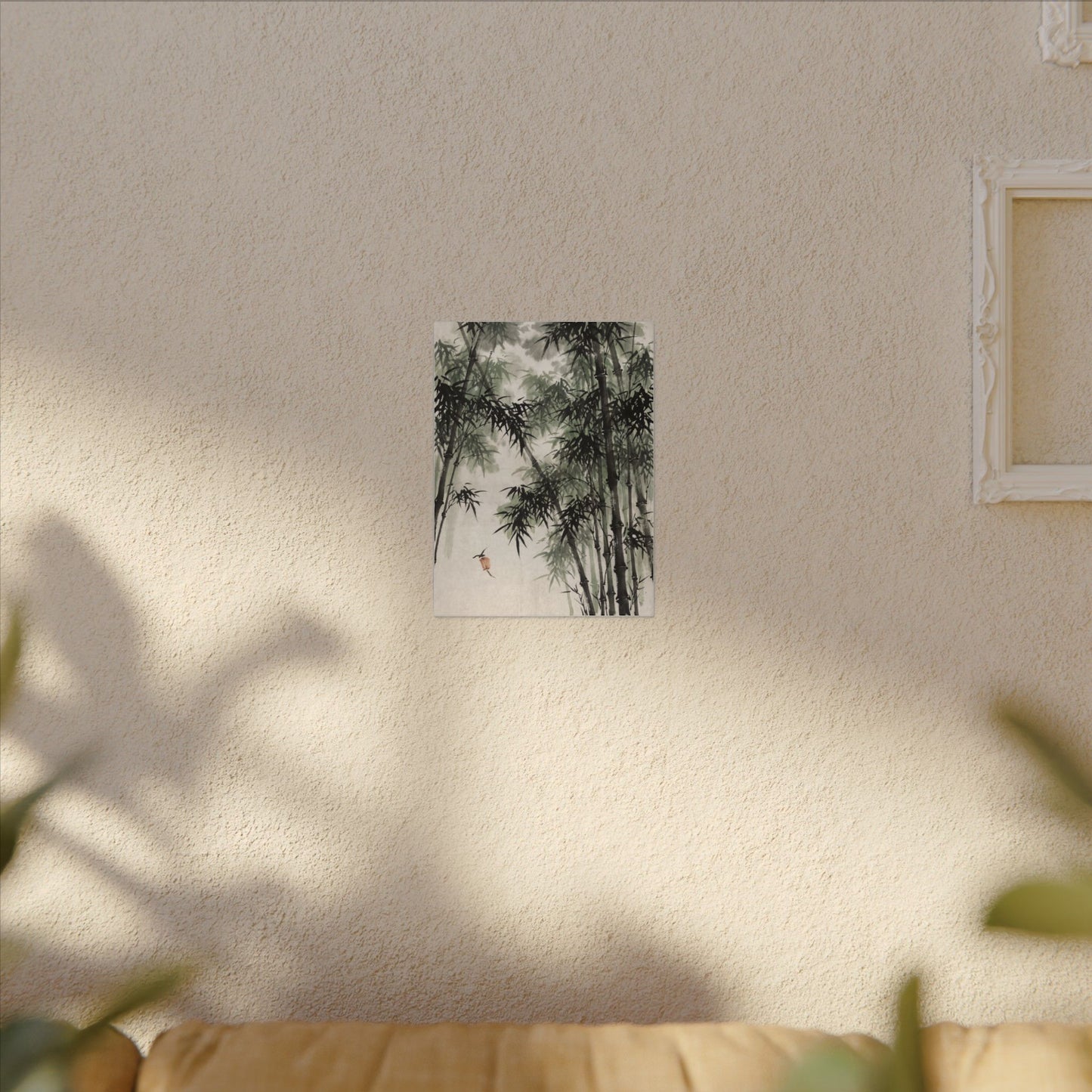 Zen Bamboo Grove in Overcast | Sumi E Canvas Art