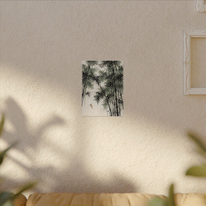 Zen Bamboo Grove in Overcast | Sumi E Canvas Art