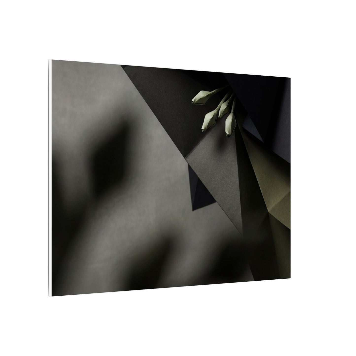Paper Fold Moody Minimal Canvas Art | Luxurious Dark Japandi Art