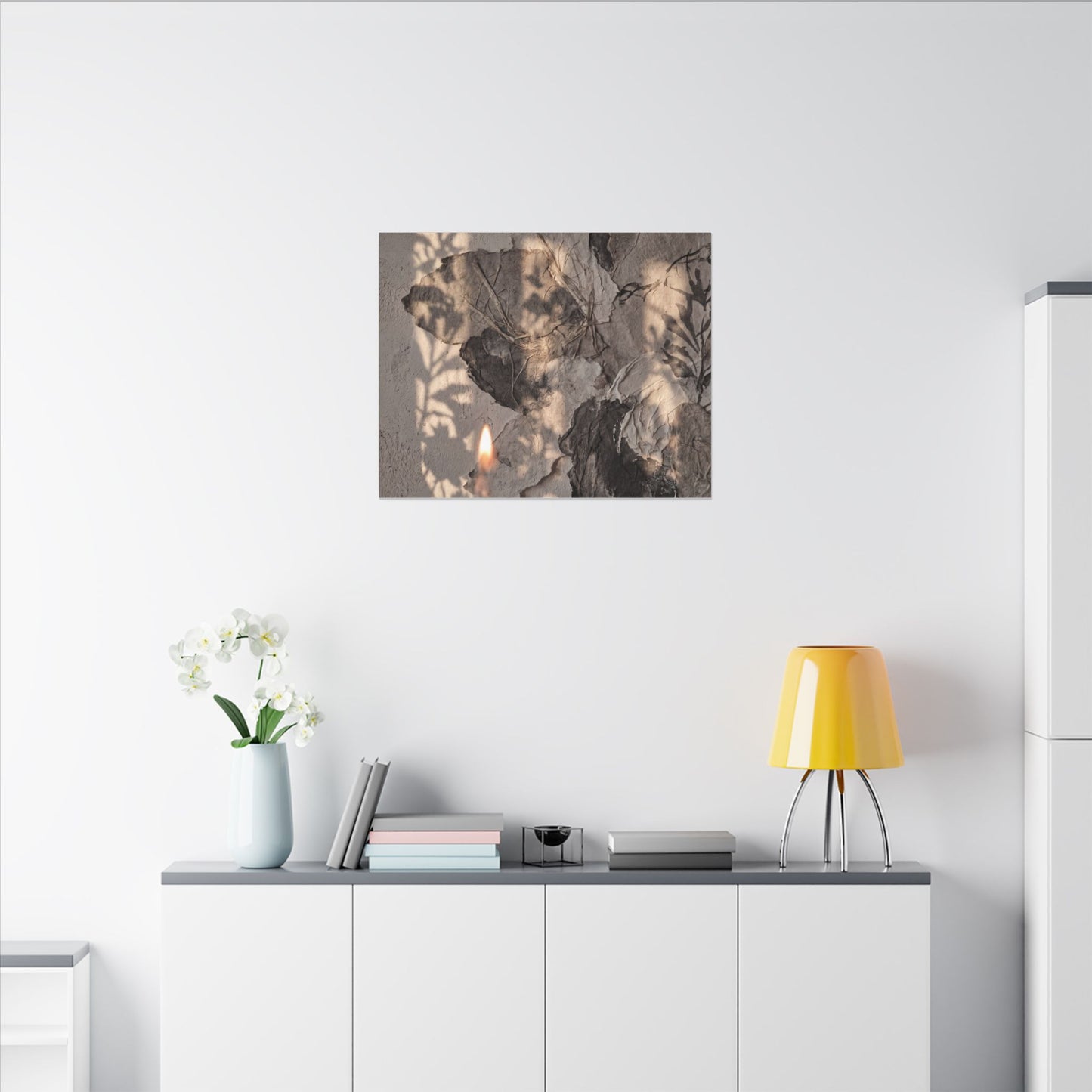 Shadow Play Summer Canvas Art | Japandi Elegant Design