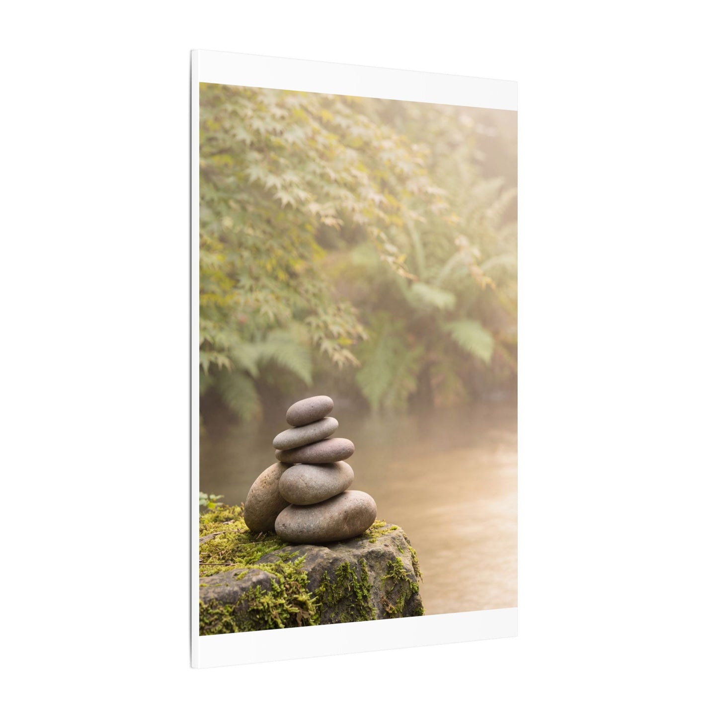 Cozy River Stones Canvas Art - Japanese Pattern Japandi