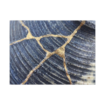 Shibui Water Ripple Canvas Art - Kintsugi Gold Repair