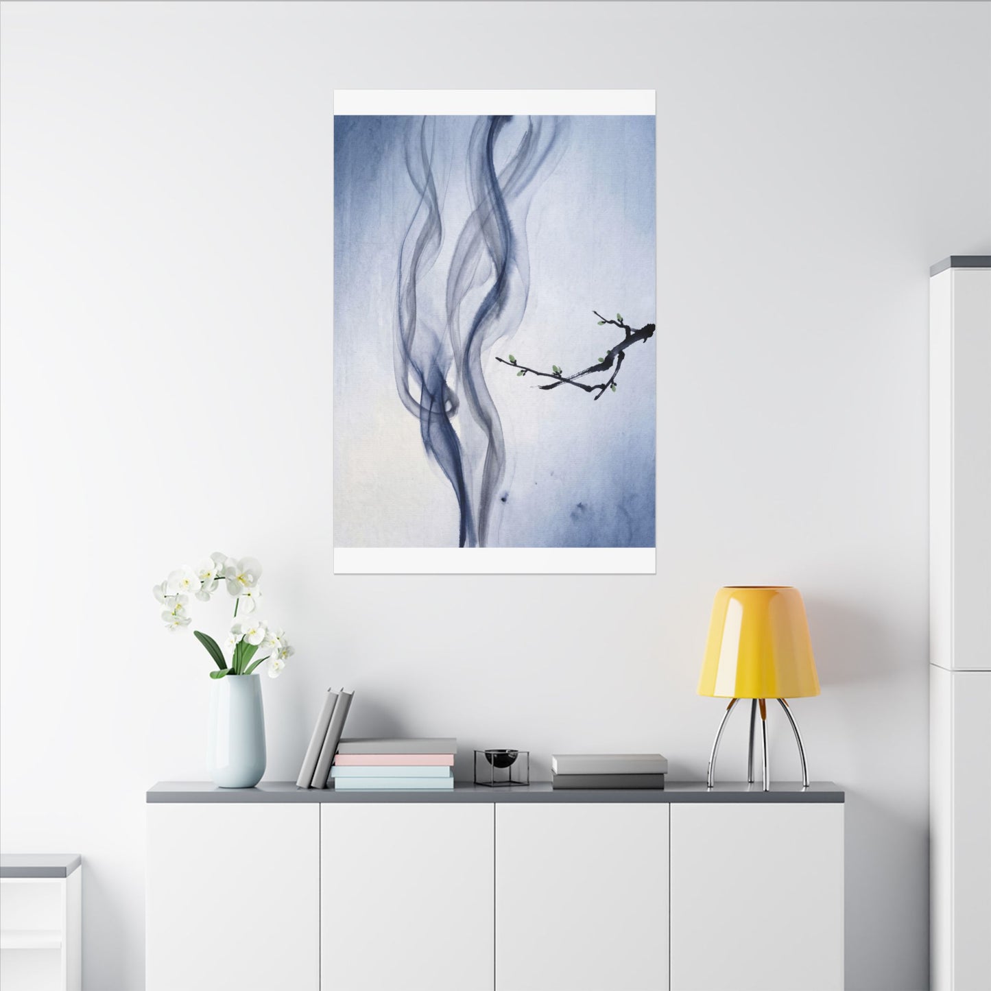 Incense Smoke Spring Canvas Art | Zen Tranquil Design