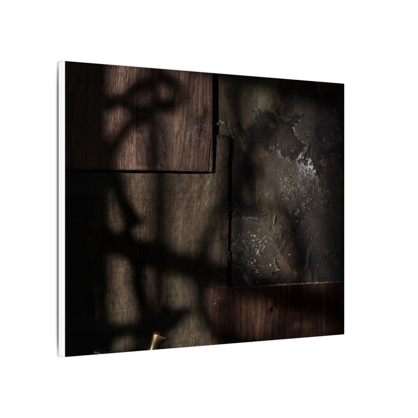 Dark Japandi Shadow Play in Candlelight | Dark Texture Canvas Art