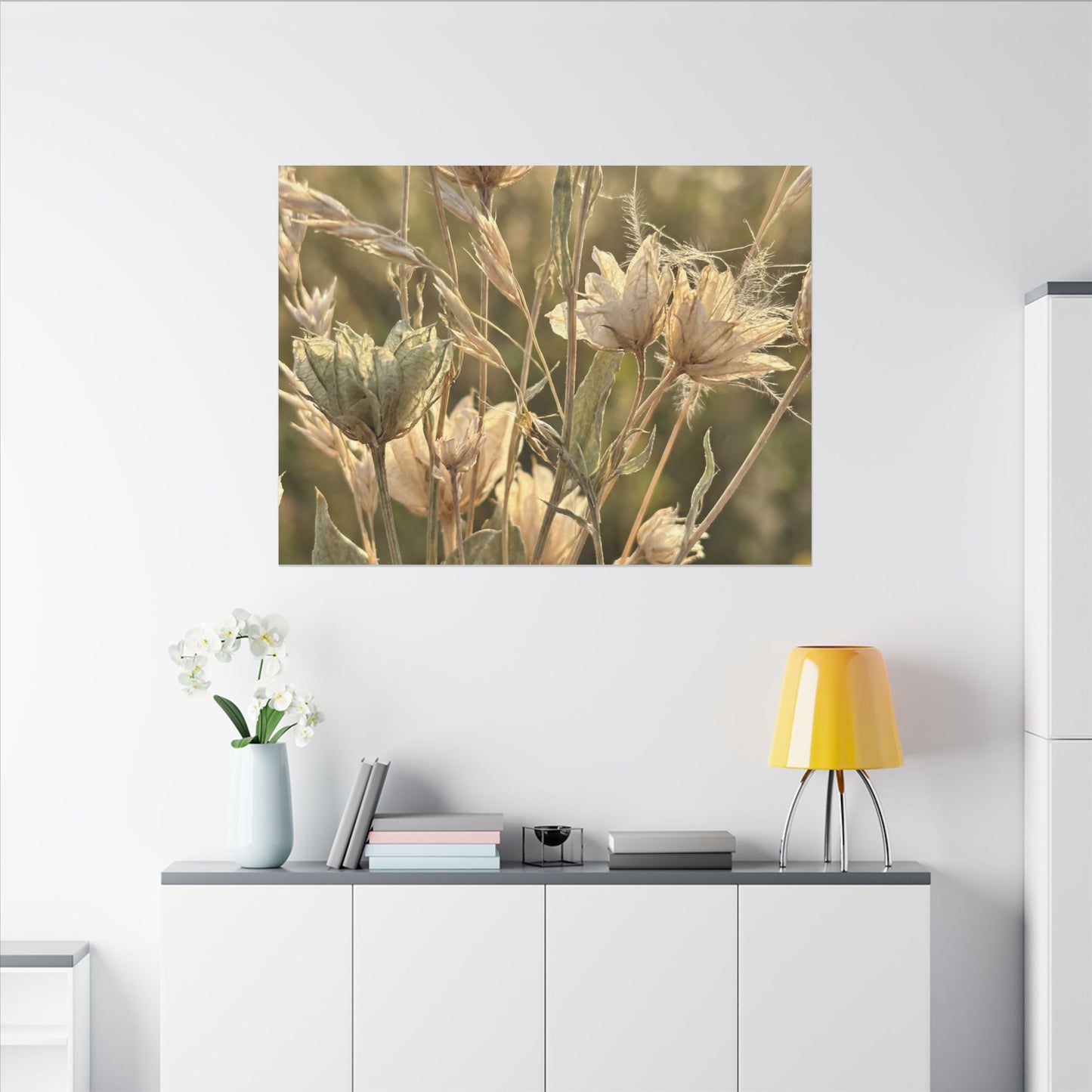 Summer Dried Flowers Minimal Line Canvas Art | Cozy Decor