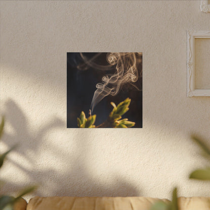 Golden Hour Incense Smoke Canvas Art - Dark Japandi Kanso