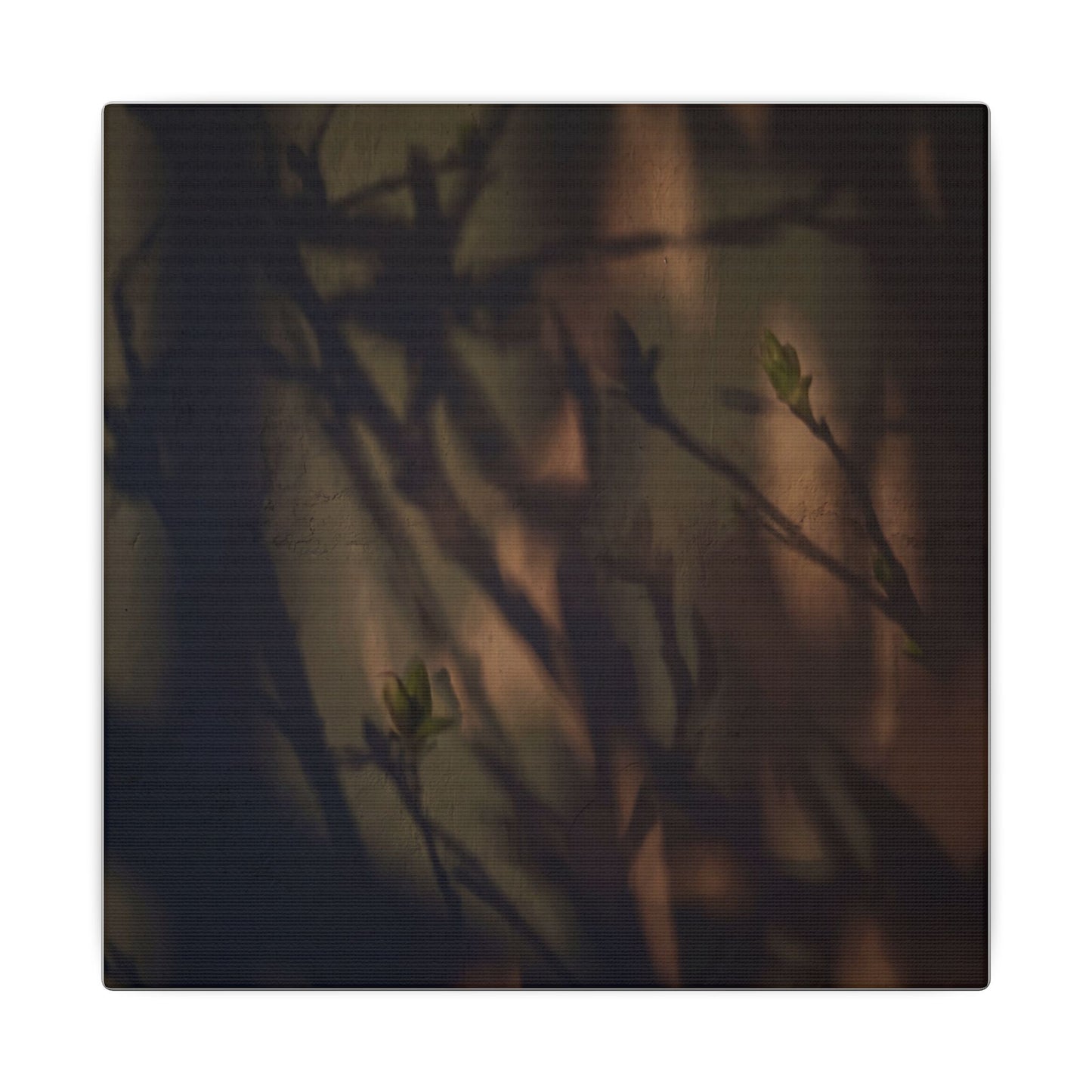 Candlelight Shadow Play Canvas Art - Dark Japandi Shibui