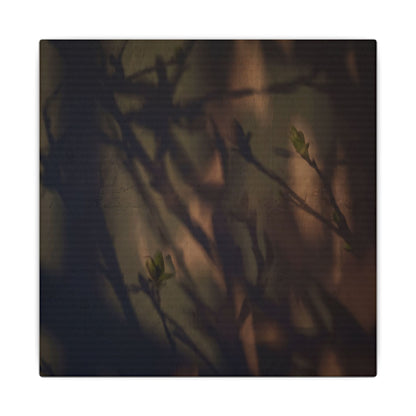 Candlelight Shadow Play Canvas Art - Dark Japandi Shibui