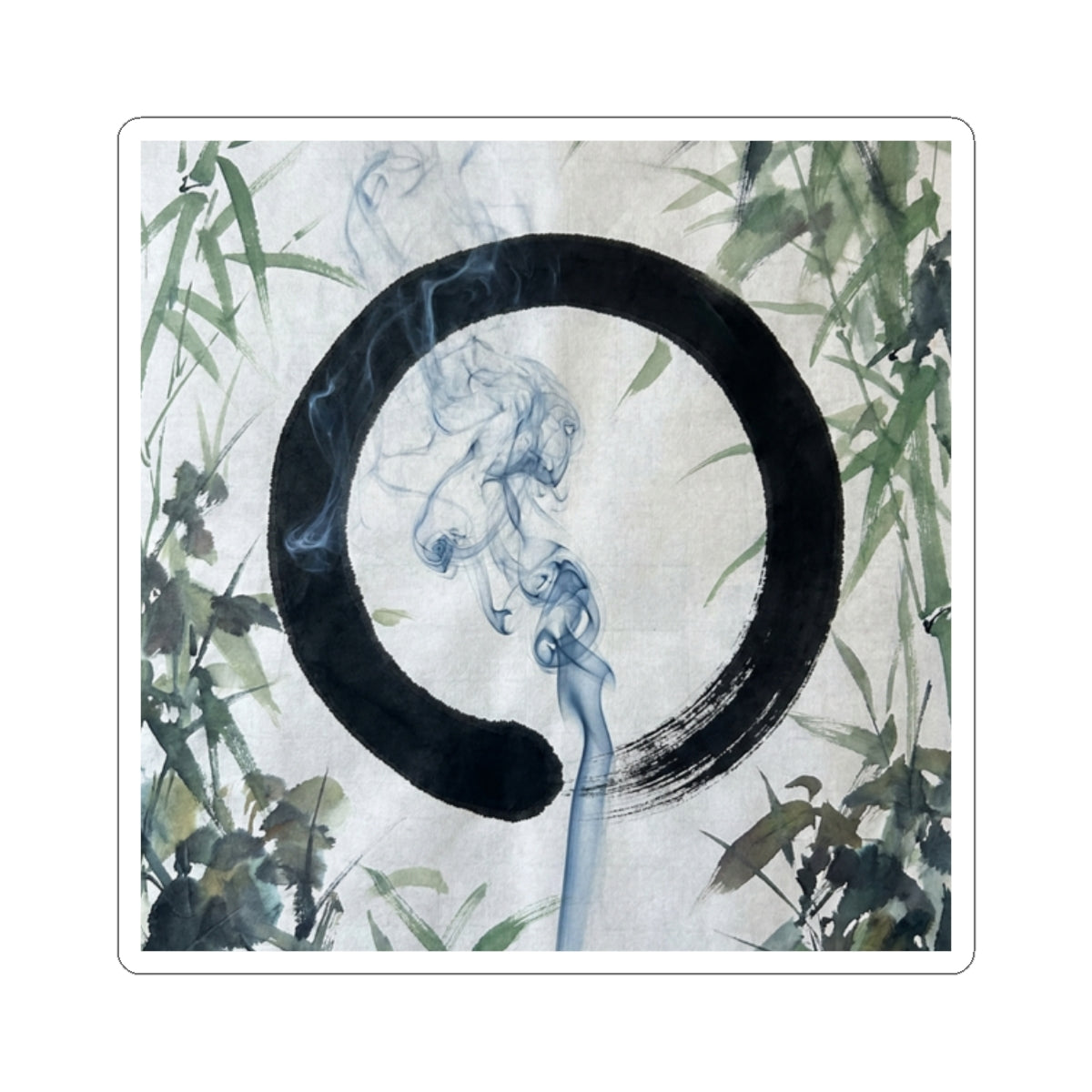 Summer Incense Smoke Enso Sticker | Serene Decor