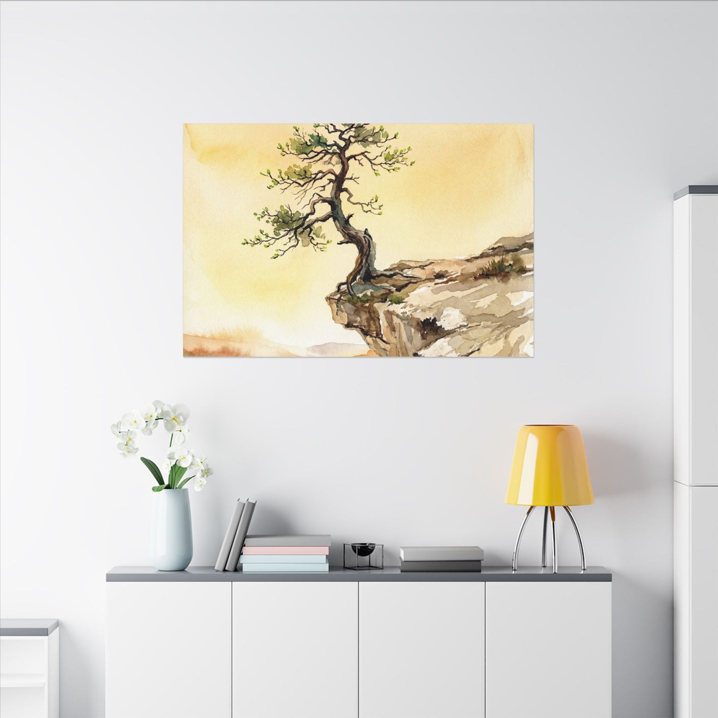 Golden Hour Pine Tree Canvas Art - Japandi Fukinsei