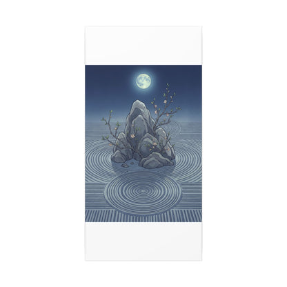 Spring Rock Garden Ukiyo E Inspired Canvas Art | Tranquil Decor