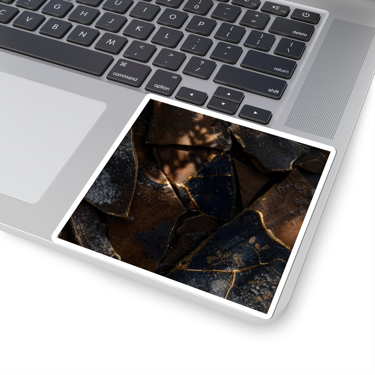 Broken Pottery Sticker | Winter Dark Japandi Dark Texture Art
