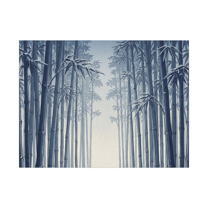 Bamboo Grove Canvas Art | Winter Zen Ukiyo E Inspired Art