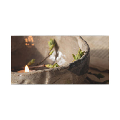 Candlelight Ceramic Bowl Canvas Art - Japandi Ma