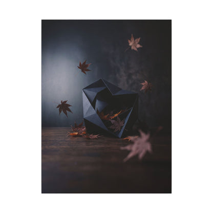 Dark Japandi Paper Fold in Dawn | Shadow Zen Canvas Art