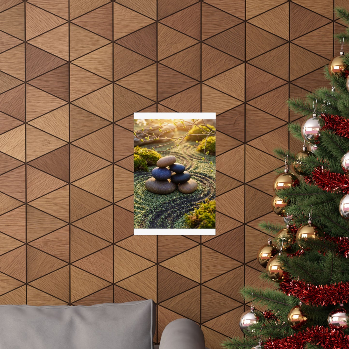 River Stones Spring Wall Art Print | Zen Contemplative Design