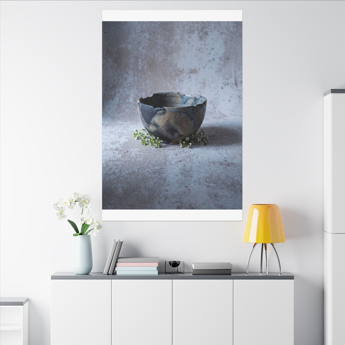 Ceramic Bowl Spring Canvas Art | Japandi Warm Design