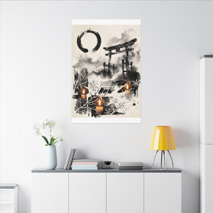 Candlelight Torii Gate Canvas Art - Zen Datsuzoku