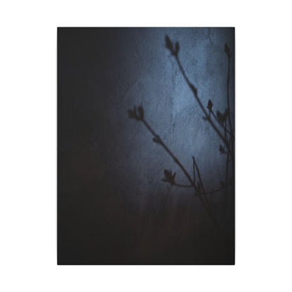 Shadow Play Canvas Art | Spring Dark Japandi Moody Minimal Art