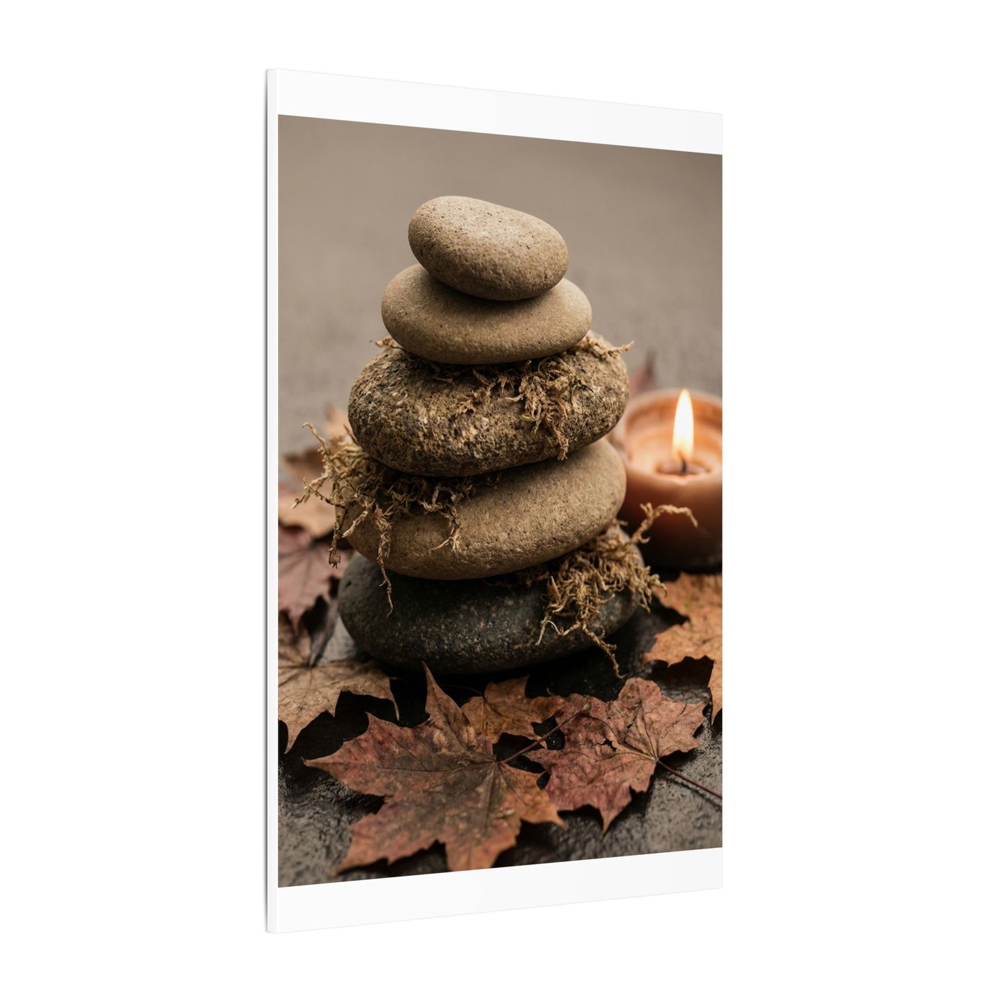 River Stones Canvas Art | Autumn Japandi Texture Art