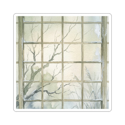 Shoji Screen Winter Sticker | Japandi Cozy Design