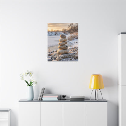 Ma River Stones Canvas Art - Japandi Japanese Pattern