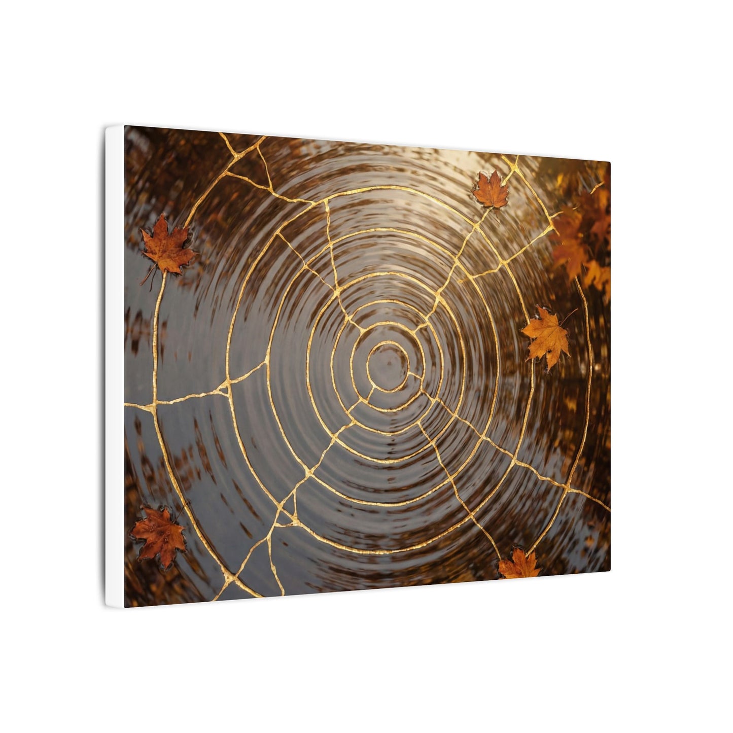 Artful Water Ripple Canvas Art - Gold Vein Kintsugi