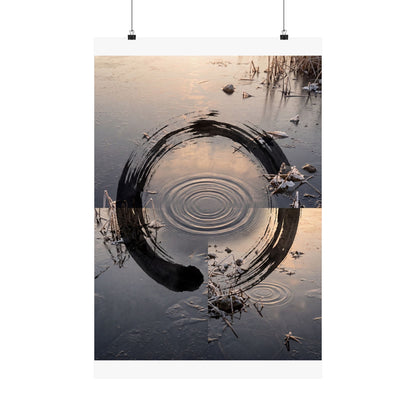 Water Ripple Winter Wall Art Print | Zen Contemplative Design