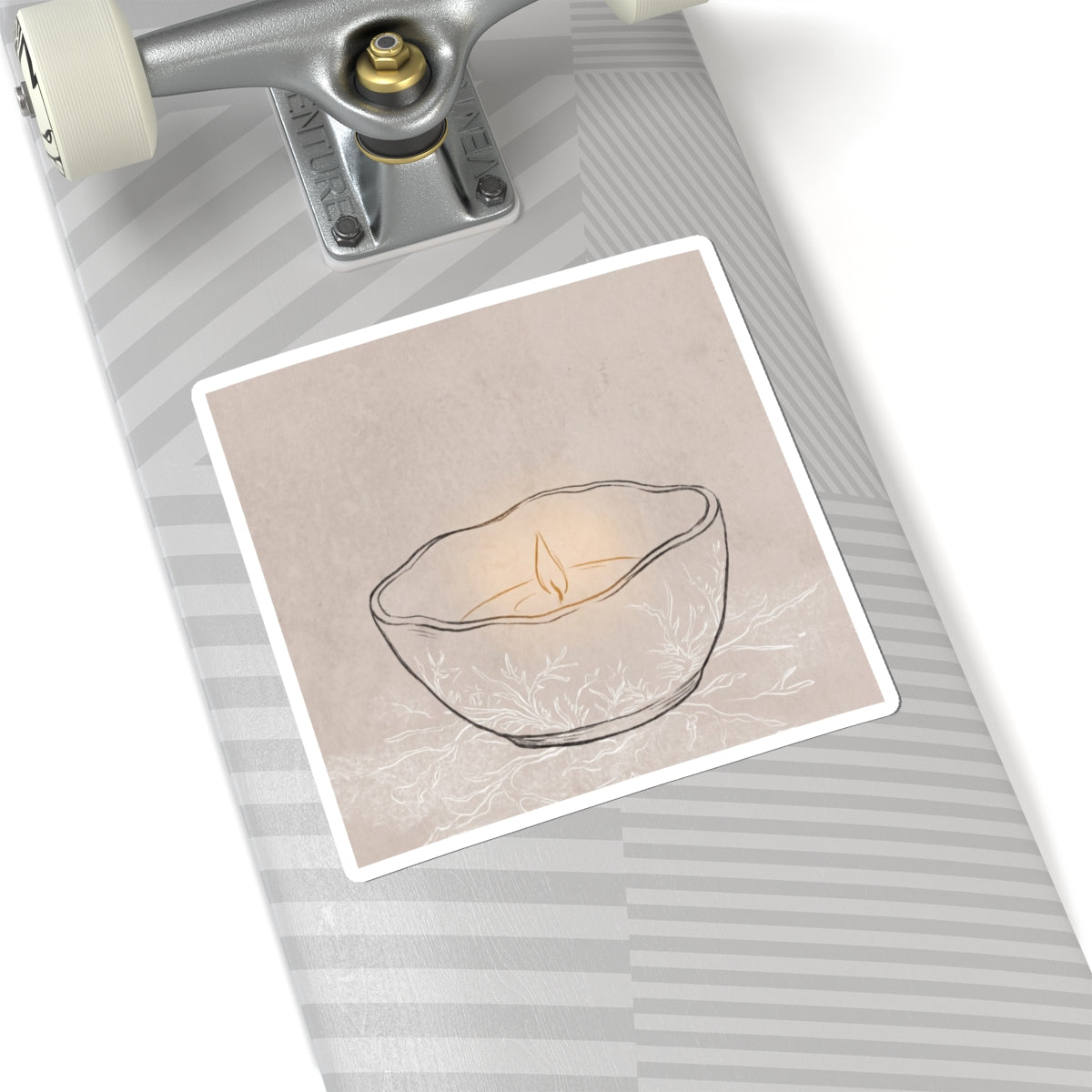 Ma Ceramic Bowl Sticker - Japandi Minimal Line Art Print