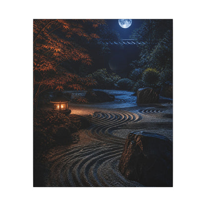 Summer Rock Garden Shadow Zen Canvas Art | Moody Decor