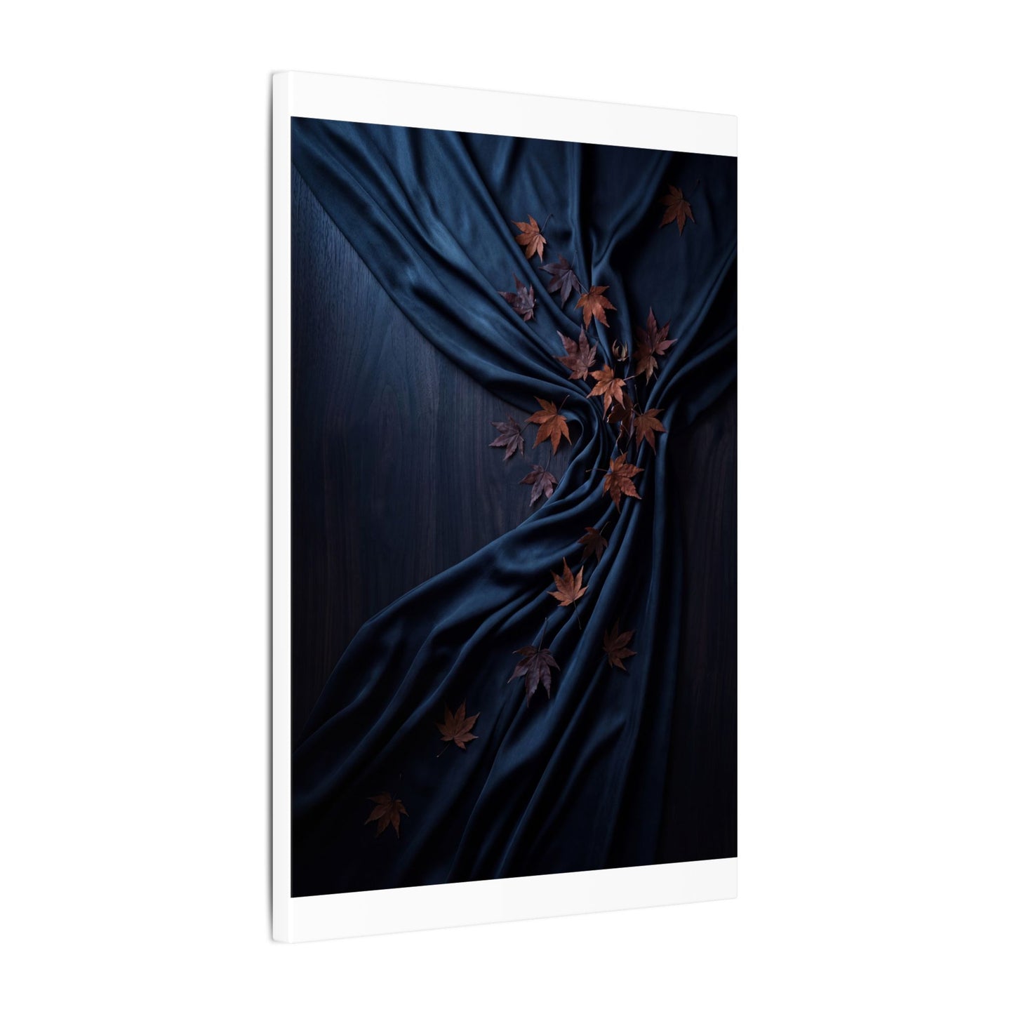 Silk Drape Autumn Canvas Art | Dark Japandi Sophisticated Design