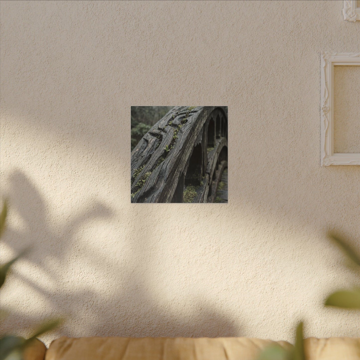 Overcast Wooden Bridge Canvas Art - Japandi Kanso