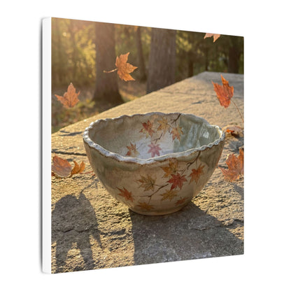 Japandi Ceramic Bowl in Golden Hour | Japanese Pattern Canvas Art