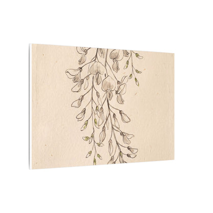 Japandi Wisteria in Golden Hour | Minimal Line Canvas Art