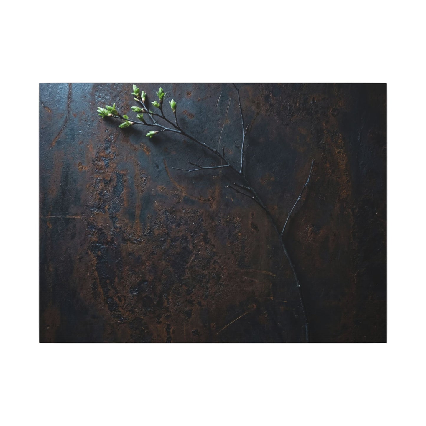 Moody Rust Patina Canvas Art - Moody Minimal Dark Japandi Art Print