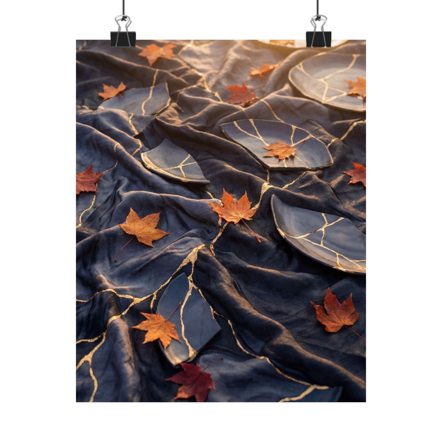 Silk Drape Gold Repair Wall Art Print | Artful Kintsugi Art Art Print
