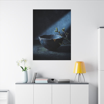Sophisticated Ceramic Bowl Canvas Art - Shadow Zen Dark Japandi