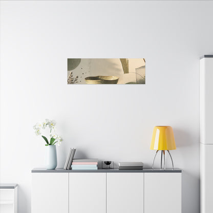 Warm Ceramic Bowl Canvas Art - Minimal Line Japandi