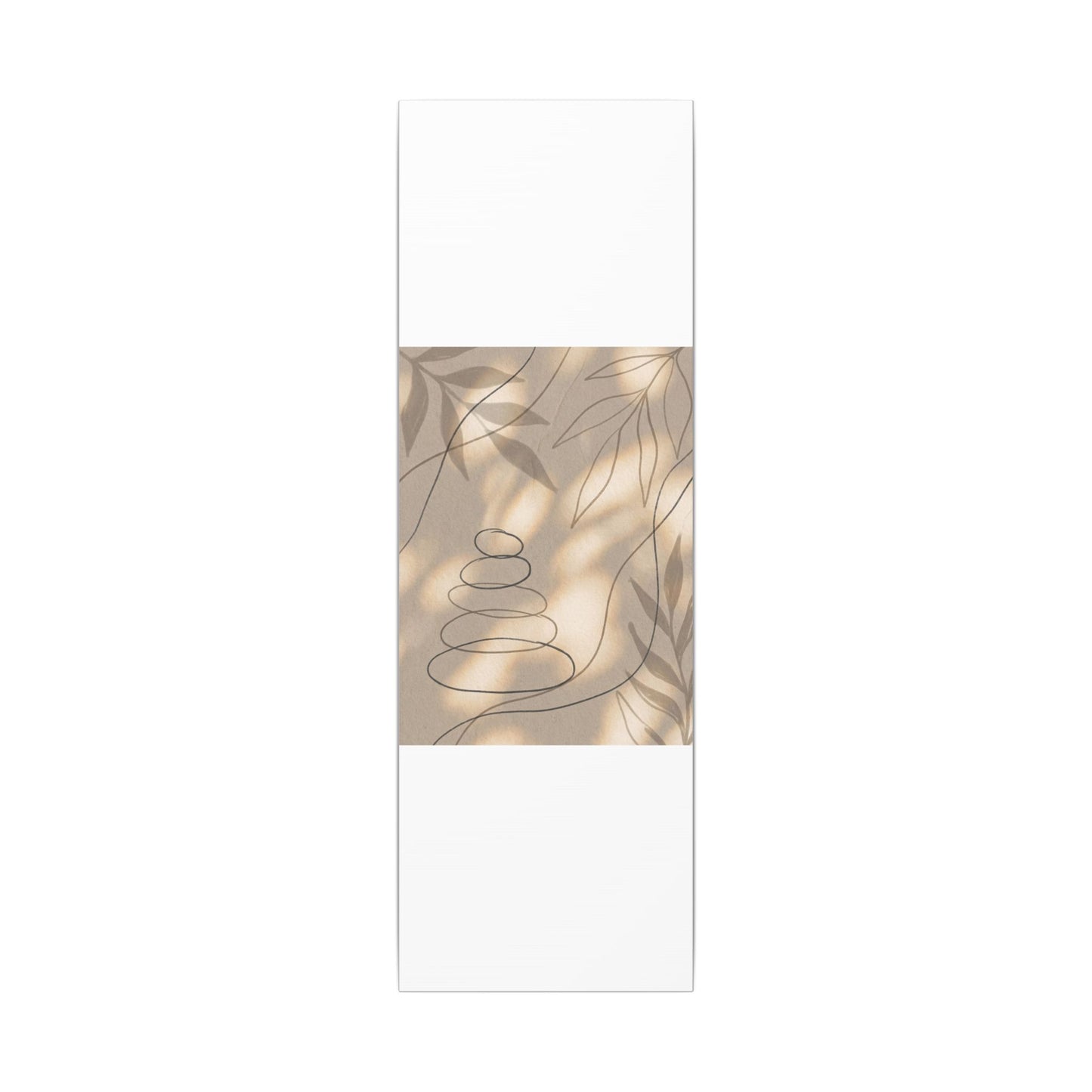 River Stones Minimal Line Canvas Art | Earthy Japandi Art